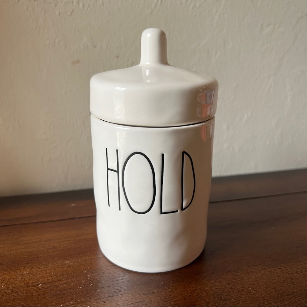 Rae Dunn Hold Canister Container with Lid Jar Vanity Bathroom